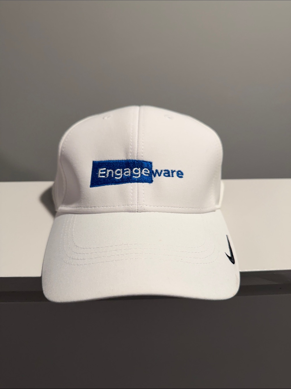 Nike White Baseball Cap with Blue Engageware Patch